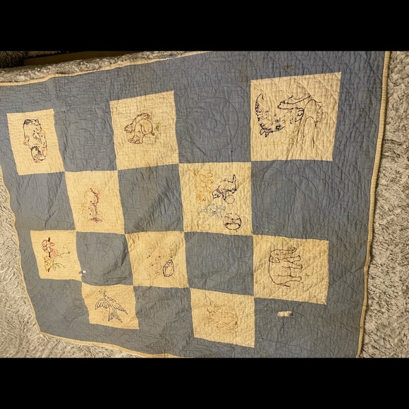 Antique blue crib quilt PA Americana - Picture 1 of 9